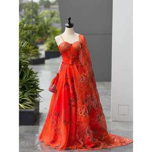 Robes de soirée - Lehenga Choli brodé élégant pour les fêtes et les occasions spéciales - Product Image 1