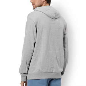 Sudadera con capucha gris para hombre, corte regular, algodón, felpa francesa, informal, para otoño, con bolsillo. - Product Image 3