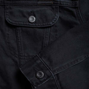 Oferta Especial: Chaqueta Vaquera Unisex Berit Negra Asfalto, Lavado Vintage Personalizado, Estilo Urbano Casual, Fabricante OEM, MOQ Bajo, Tejido - Product Image 3