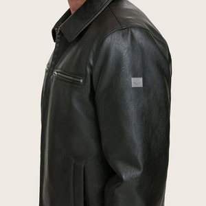 New Wholesale Custom Men Water & Wind Resistant Laydown Collar Leather Jackets for Man - Product Image 3