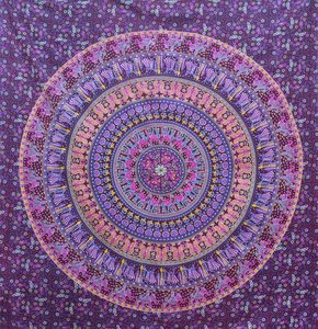 Tapiz Floral Intrincado de Estilo Bohemio, Mandala Psicodélico Hippie, Decoración India para Colgar en la Pared, Cubrecama Decorativo para Dormitorio - Product Image 5
