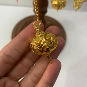 Chaîne de pendule de divination artisanale en laiton écologique, ornementée, dorée, outil de radiesthésie, Reiki, équilibrage des chakras, guérison énergétique, spirale - Product Image 4