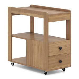Consolle a 2 cassetti con ripiani per soggiorno, tavolino laterale da divano - Product Image 1