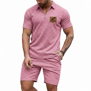 Ensemble de survêtement d'été 2 pièces pour homme : T-shirt sport à col rond et short – Confortable - Product Image 3