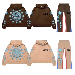 ชุดวอร์มไซส์ใหญ่พิเศษพิมพ์ลายพัฟ3D ชุดวอร์มมีฮู้ดแบบมีซิปชุดพลางกางเกงผ้าฟลีซวิ่งออกกำลังกายแบบลำลองสำหรับผู้ชายและผู้หญิง - Product Image 1