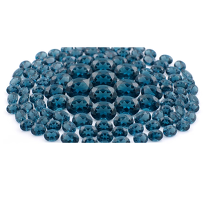 Hermosa piedra preciosa de topacio azul de Londres, forma ovalada, tamaño 8x6 mm, topacio azul suelto, corte facetado, piedra semipreciosa, regalo para ella. - Product Image 1