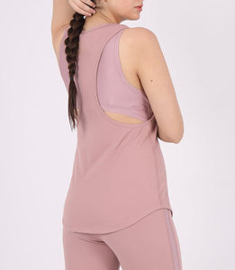 Nouveauté : Débardeur Femme Été Uni Respirant Tissu Extensible Élégant Rose Pâle Sans Manches Tendance Tenue de Fitness - Product Image 2