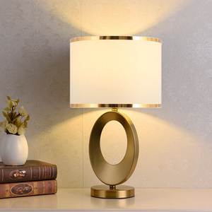 Modern Gold Iron Handmade <b>Table</b> Lamp Fabric Shade <b>Bedside</b> Reading Light Home Decoration - Product Image 1