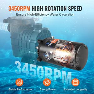 1 HP 56J telaio piscina pompa motore 9.8/4.9 amp 3450 RPM 1.4 fattore di servizio CCW rotazione 90 μF/250V condensatore di ricambio flangia - Product Image 3