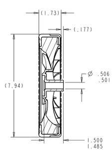Caldwell 8x1.75" Plastic <b>Wheel</b> 1/2" Bore ID Air Compressor BBQ Grill <b>Cart</b> Lawnmower PVC/PP Tire 100% Virgin Material New 1 Year - Product Image 2