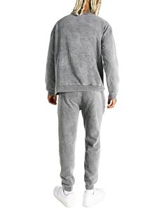 Survêtements sur mesure à capuche épais pour hommes survêtement 2 pièces noir Vintage survêtement lavé à l'acide 2025 - Product Image 3