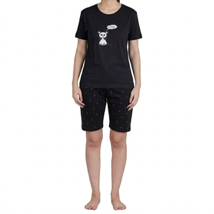 Ensemble T-shirt et short pour femme en tissu doux, tenue décontractée d'été, deux pièces, logo personnalisé, vente en gros - Product Image 1