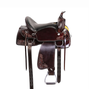 Silla de Montar Profesional de Cuero Estilo Vaquero Occidental para Caballos, Equipo de Equitación para Ranchos y Senderos, Servicio OEM Disponible - Product Image 1