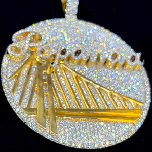 Colgante de Cristal Chapado en Oro con Diseño 911, Adorno de Diamantes de Imitación Estilo Hiphop, Joyería Unisex para Regalo - Product Image 1