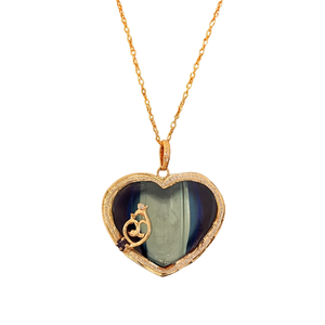 Pendentif Cœur en Labradorite en Argent Sterling 925, Grand Collier en Cristal, Cadeau Hippie Exquis pour Elle - Product Image 3