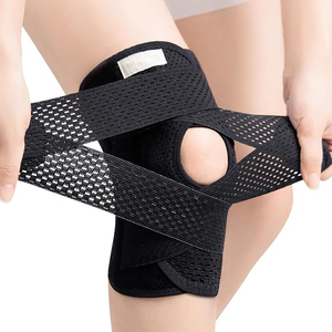 Genouillère de soutien croisée en néoprène épais, tendance, avec fermeture à boucle et rotule ouverte, unisexe, pour le sport et le soulagement de la douleur - Product Image 3