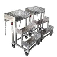 Échelle à marches en aluminium avec marches dentelées, plateforme de travail, échelle à marches soudées