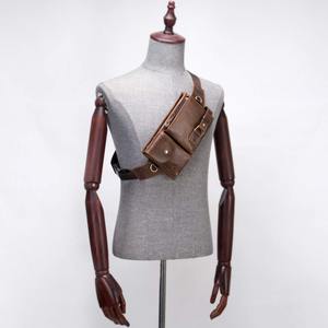 กระเป๋าคาดเอวหนังสีน้ำตาลสำหรับผู้ชาย กระเป๋าคาดเอววินเทจ กระเป๋าคาดเข็มขัด กระเป๋าเดินทาง กระเป๋าสะพายข้าง กระเป๋าใส่โทรศัพท์ กระเป๋าใส่เงิน - Product Image 3
