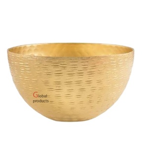 unique design round shape <b>golden</b> finished metal aluminum food serving bowl for hotel restaurant and <b>bar</b> - Product Image 1