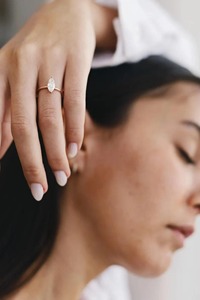 Marquise 1CT Moissanite Solitaire <b>Ring</b> Minimalist 14K Solid Gold Engagement <b>Ring</b> Dainty <b>Thin</b> Band Promise <b>Ring</b> GRA Certified - Product Image 5