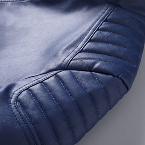 Veste en cuir véritable pour homme, style motard, fermeture éclair, coupe slim, avec poches zippées, logo personnalisé OEM, vêtements d'extérieur pour l'hiver - Product Image 6