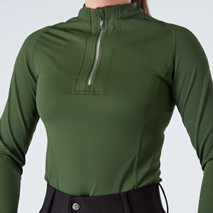Pantalon d'équitation taille haute pour femme, longueur intégrale, noir, en Spandex/Nylon respirant, antibactérien, séchage rapide, fermeture à enfiler - Product Image 6