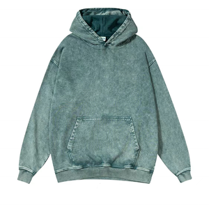 Sweat à capuche tendance en coton 100% teint et lavé, poids lourd 420 g/m², coupe ample pour homme, idéal pour l'hiver, service OEM - Product Image 4