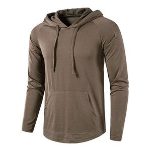 Sweat-shirt à capuche pour homme, pull à manches longues, uni, respirant, en tissu tricoté, service OEM, hiver, logo et impression personnalisés - Product Image 4