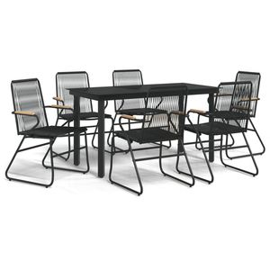 Set da Pranzo Nero per Giardino, Arredamento da Esterno per Patio - Product Image 2