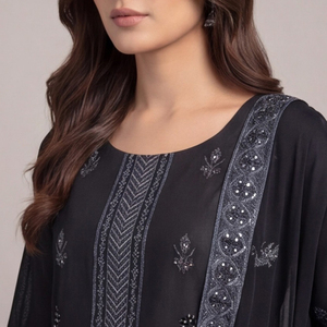 Ensemble trois pièces Shalwar Kameez en tissu lawn brodé pour femmes, collection été, vêtements ethniques, costume en lawn pour femmes en vente - Product Image 6