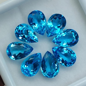 Topacio Azul Brasileño con Corte de Pera, Gema Suelta Facetada Natural para Anillo, Colgante, Pendientes, Joyería al por Mayor, Personalizable - Product Image 3