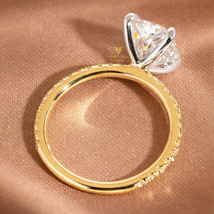 Customized 3.00 Carat <b>Long</b> <b>Cushion</b> Cut Brilliant Lab Grown Diamond Engagement Ring 14K 18K Solid Gold IGI Certified Wedding Ring - Product Image 4