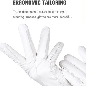 Gants de sport en cuir blanc, longueur poignet, respirants, non doublés, style uni, pour une utilisation en plein air au printemps et en été - Product Image 5