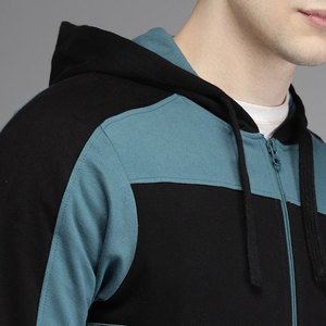 Sudadera con capucha de lana de algodón Streetwise ajustada para hombre, sudaderas de calidad, diseño de cremallera 3D, logotipo bordado, patrón sólido, liso, lavado a la piedra - Product Image 2