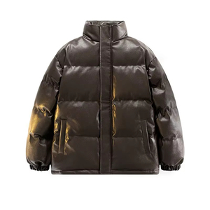 Chaquetas acolchadas de piel sintética con cuello alto para hombre, para invierno - Product Image 3