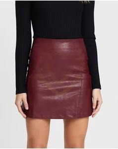 Jupe en cuir véritable sur mesure pour femmes, taille haute, style décontracté, jupe en cuir pour femmes et filles - Product Image 1