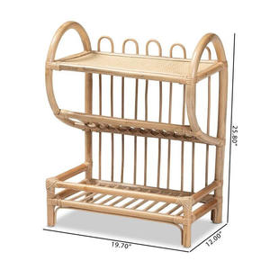 Estantería de Ratán Minimalista Moderna, Hecha a Mano con Material Natural, Estante de Almacenamiento con Arco Curvo Único, Mueble para Sala de Estar - Product Image 3