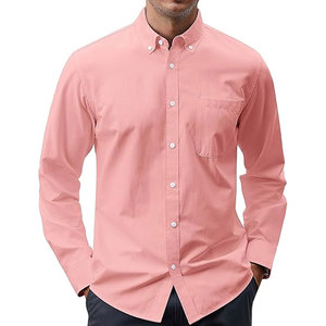 Camisa de Botones de Color Sólido, Colección de Ropa Casual Elegante para Oficina, Camisas de Hombre Transpirables - Product Image 1
