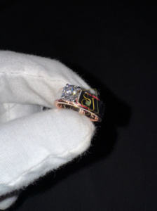 Luxe 18K Deux Tons En Or Massif Hommes Solitaire Bague Conception Unique 1 TCW VVS Moissanite Diamant Charmes Cadeau De Fiançailles Bijoux - Product Image 6