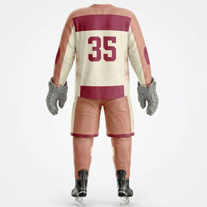 Uniforme de hockey sobre hielo de alta calidad, conjunto de jersey y pantalones cortos de material ligero y transpirable, diseñado para brindar comodidad, rendimiento y unión de equipo. - Product Image 2