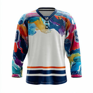 Maillot de hockey sur glace personnalisé en polyester 2025 – Qualité supérieure, vente en gros, maillots d'entraînement de hockey à col en V - Product Image 3