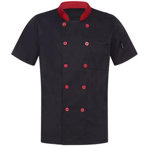 Veste de cuisine unisexe personnalisée en jean 100% coton à manches courtes avec logo brodé sur mesure et poche latérale - Product Image 5