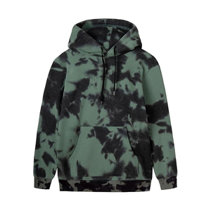 2026 Spring Men's Casual Solid Regular Sleeve Regular Fleece Street Wear tie dyed Hoodies Top Sweatshirts Dropped Shoulder - Product Image 1