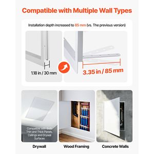 Pannello di Accesso per Cartongesso in Acciaio Zincato 33.2 X 25.2, Facile Installazione, Pannello di Servizio a Cerniera con Chiusura a Vite, Forma Quadrata - Product Image 2