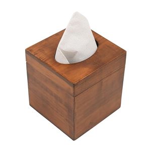Moderno Dispensador de Papel y Servilletas Cuadrado de Madera de Acacia, Almacenamiento Ecológico para Baño, Dormitorio y Oficina - Product Image 1