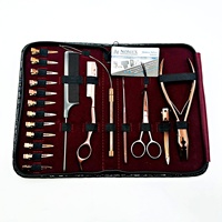 Kit d'outils en acier inoxydable pour extensions capillaires : Pince à 2 trous, Petites ciseaux, Enfileur de perles, Pinces de sectionnement, Peigne à queue de rat, Personnalisé