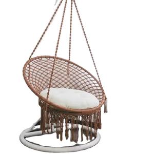 100% coton fait à la main Style Boho balançoire macramé Art multicolore intérieur extérieur balançoire macramé décoration murale décor à la maison - Product Image 1