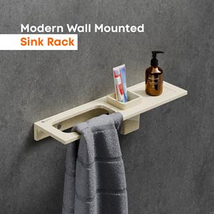 Étagère murale adhésive pour lavabo de salle de bain, panier de rangement en métal pour articles de toilette, gain de place pour douche et meuble-lavabo - Product Image 2