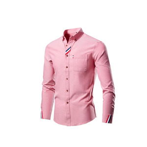 Mens Button Down Shirt Long Sleeve Cotton Poplin Smart Casual Fashion Shirt OEM ODM Bulk Manufacturer - Product Image 6