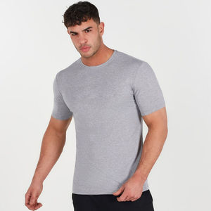 Camiseta de Cuello Redondo Roja Lisa para Hombre, Corte Ajustado, Manga Corta, Algodón, Informal, Básica, con Logotipo Personalizado, OEM, ODM, Ropa al por Mayor - Product Image 5